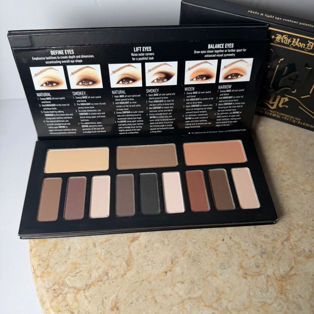 Kat Von D Shade + Light Eye Contour Palette Multi Matte Neutral Eyeshadow NWOB